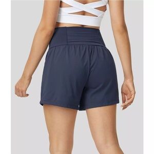 NWT Halara Dark Indigo Blue 2in1 Shorts Hidden Pocket size Medium!